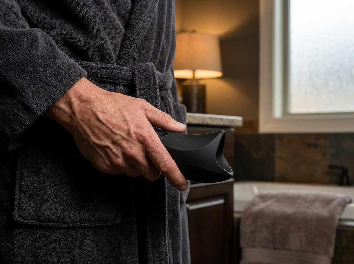Gerät in der Hand während der Routine